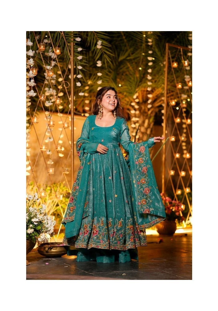Malishka Export فستان راما أناركالي مع دوباتا للنساء - Image 1